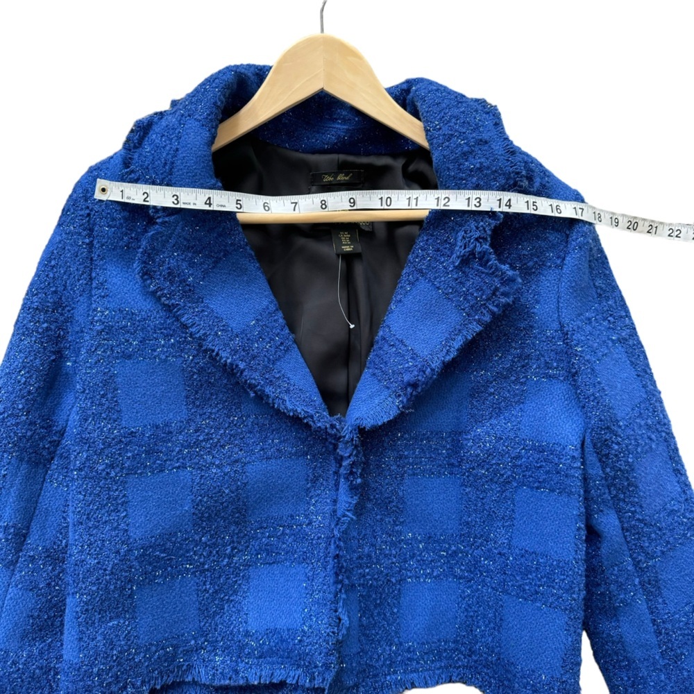 House of Harlow 1960‎ Womens 2pc Blue Wool Tweed Blazer & Skirt(Skort) Set Sz. M - Picture 13 of 16